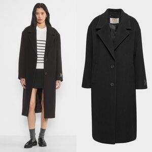 Aritzia Wilfred the Only Coat in Wool Cashmere Blend Black